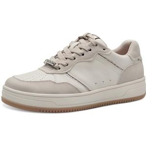Tamaris Low-Top sneakers voor dames, lage schoenen, uitneembaar voetbed, Ivory Kam, 37 EU