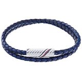 Tommy Hilfiger Sieraden Heren Lederen Touw armband Marineblauw - 2790470, Eén maat, Leer, Geen edelsteen