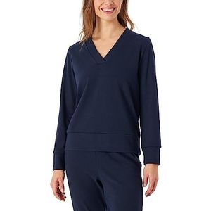 Schiesser Dames sweatshirt slaapshirt warm en knuffelig lounge-mix + relax, donkerblauw, 36, Dunkelblau, 36