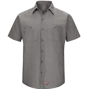 Red Kap Big Men's Short Sleeve Work Shirt with Mimix, Gray, 2X-Large/Tall