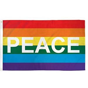 AZ FLAG Vlag regenboog Peace 90 x 60 cm – Vlag Peace Rainbow 60 x 90 cm – vlaggen