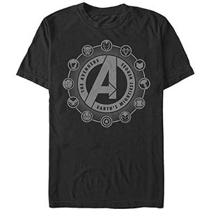 Marvel Classic - Avenger Emblems Unisex Crew neck T-Shirt Black S