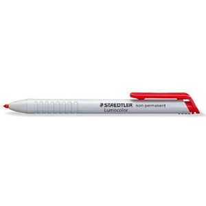 STAEDTLER 768N Lumocolor niet-permanente omnichroom droogmarker in water oplosbaar, 3,0 mm, rood, 1 stuk (1 stuk)