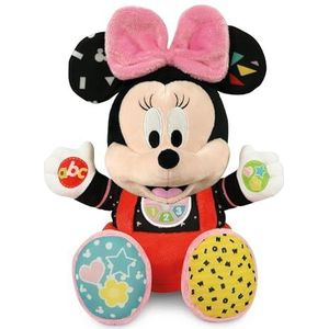 Clementoni Disney Baby Minnie spelen en leren, pluche en interactief educatief spel voor kinderen vanaf 6 maanden, zingt kinderrijmen om het alfabet, cijfers en kleuren te leren, Italiaanse taal,