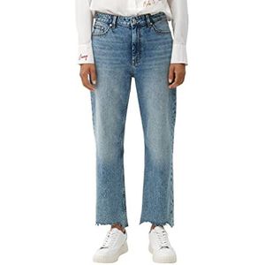 s.Oliver Damesjeans, Karolin Cropped Straight Been, Light Blue Denim, 44/34