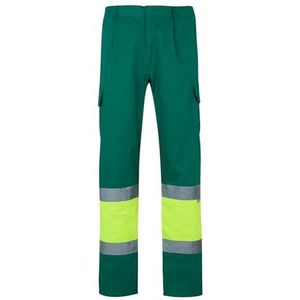 VELILLA 157, tweekleurige broek met meerdere zakken AV, kleur groen en neongeel, maat 4XL