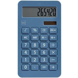 Miquelrius - Calculator op zonne-energie, 10 cijfers, grote toetsen, LCD-display, blauw