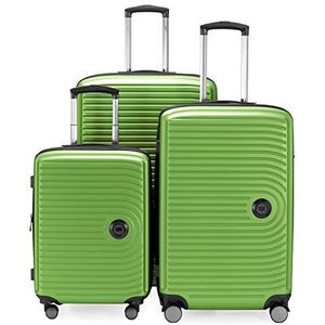 HAUPSTSTADTKOFFER Mitte - set van 3 koffers - handbagage koffer 55 cm, middelgrote koffer 68 cm + grote reiskoffer 77 cm, harde schaal ABS, TSA, appel groen