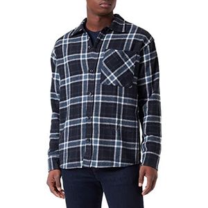 JACK & JONES Heren Jordennis Check Becks Relaxed Ls Shirt, navy blazer, XXL