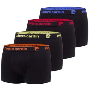 Pierre Cardin Boxershorts voor heren, 100% katoen, natuurlijk en hypoallergeen, 4 stuks, maat XL, zwart/oranje/geel/rood/blauw, XL