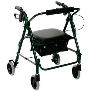 Days Lichtgewicht opvouwbare vierwielige rollator Walker met gewatteerde stoel, afsluitbare remmen, ergonomische handgrepen en draagtas, beperkte mobiliteitshulp, Racing Green, X-Small (in aanmerking voor btw-verlichting in het Verenigd Koninkrijk)