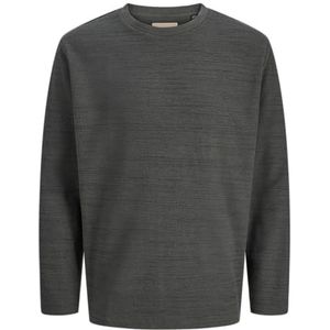 JACK & JONES Jprbluderek Ls Structure Tee, Volcanic Ash, XS