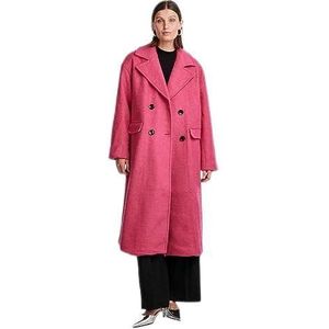YAS Dames Yasmila Ls Wool Mix Coat S. Noos wollen mantel, fuchsiapaars, XL