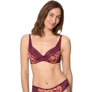 Playtex Flower Elegance Damesbeha met beugel van microvezel, 1 stuk, Blauw, 90D