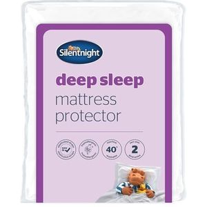 Silentnight Diepe slaapmatrasbeschermer - superzachte gewatteerde matrasbeschermer met extra diepe hoeken, gemakkelijk aan te brengen, elastische banden, machinewasbaar en hypoallergeen, super