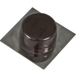 Amig Deurstopper voor doorgangdeuren, 45 x 45 mm, model 405, kunststof, bruine afwerking, vierkante metalen bodem, bevestiging aan de vloer, eenvoudige installatie