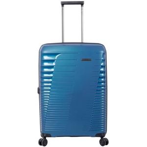 Totto - Harde koffer - Traveler - Medium koffer - Poseidon - Blauw - Uitbreidbaar systeem - TSA-systeem - Polyester voering, Blauw, Travel