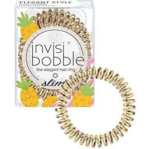 invisibobble Fruit Fiesta #GNTM Slim haarelastiekjes in warme goudtint voor meisjes en dames, ontworpen in het hart van München