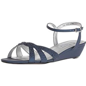 Touch Ups Women's Lena Wedge Sandal, Navy, 8