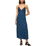 Pepe Jeans - Wijdvallende Maxi-jurk - Blauw - Dames - V-hals