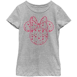 Disney Little, Big Characters Minnie Hearts Fill Girls T-shirt met korte mouwen, Athletic Heather, XS, Athletic Heather, XS