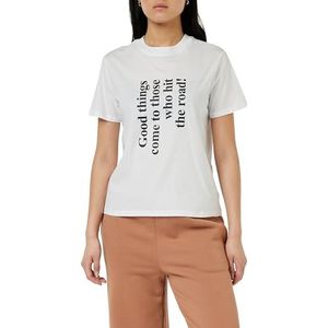 Armani Exchange Women's Big Printed Quote, Pima Cotton T-Shirt, Wit, M, optic white, M
