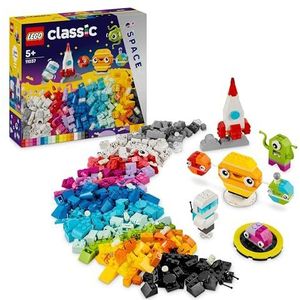 LEGO Classic Creatieve planeten Ruimte Speelgoed voor Kinderen met Opbergdoos, Bouwpakket met Raket, Creatief Cadeau voor Jongens en meisjes vanaf 5 Jaar 11037