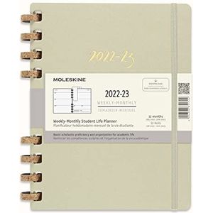Moleskine Maandplanner 2022, 2023, 12 Maanden Dagboek, Hardcover Maandplanner, Extra Groot 19 X 25 Cm, Crush Almond