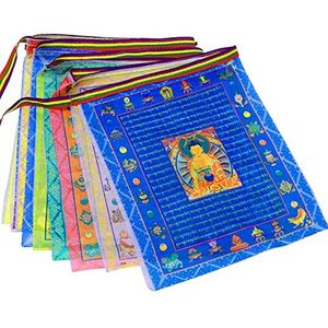 Tibetaanse boeddhistische gebedsvlaggen (40 stuks) outdoor meditatie vlag - traditionele vijf elementen satijn wind paard lungta gebedsvlaggen, 11 x 14 inch