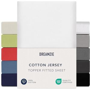 Dreamzie - Boxspring Hoeslaken - Wit - 140x200 cm - 160x200 cm - 100% Katoenjersey - Hypoallergeen - Oeko-Tex