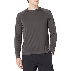 Amazon Essentials Men's Sneldrogend zwemshirt met lange mouwen (UPF 50), Donker Grijs, S