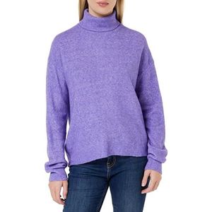 Minus Dames Lilliane Roll Neck Gebreide Pullover, Aster Paars Melange, XS