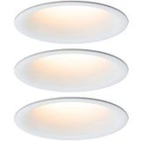 Paulmann 93419 LED inbouwlamp Cymbal incl 3x6,5W IP44 dimbaar inbouwspot wit mat spot kunststof inbouwlamp 2000K