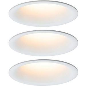 Paulmann 93419 LED inbouwlamp Cymbal incl 3x6,5W IP44 dimbaar inbouwspot wit mat spot kunststof inbouwlamp 2000K