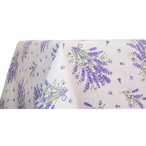 BIANCHERIAWEB Tafelkleed voor keuken en woonkamer, motief lavendel, gemaakt in Italië, tafelkleed van 100% katoen, 140 x 180 cm
