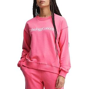 THEJOGGCONCEPT JCSAFINE Sweatshirt - Dames Sweatshirt Trui Sweater met opschrift Loose Fit, 162126/Azalea Roze, XXL