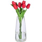 Relaxdays vaas, glazen bloemenvaas, groot, tafeldecoratie, HxØ: 21,5x10 cm, eettafel, woonkamer, tafelvaas, transparant