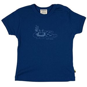 loud + proud Unisex kinderen Derby Rib met print, GOTS-gecertificeerd T-shirt, ultramarijn, 86/92, Ultramarijn
