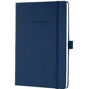 Sigel CO120 notitieboek, ca. A5, blanco, hardcover, zwart, CONCEPTUM gelinieerd donkerblauw