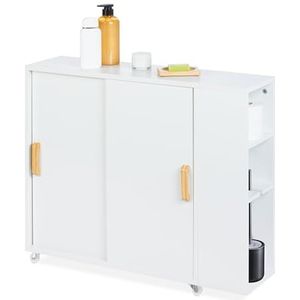 wc Kastje - Wit - Badkamermeubel - Ruimte voor wc Borstel - 4 Vakken