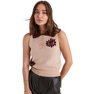 TRENDYOL Jacquard Knitwear Sweater, voor dames, poeder, maat M, roze (powder), M
