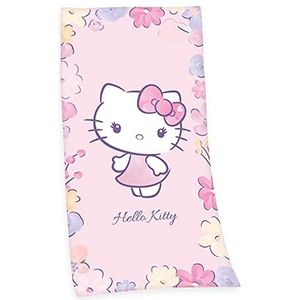 Herding Hello Kitty Velours Handdoek, 75 X 150 cm, 100% Katoen/Velours