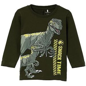 NAME IT Jongens Nmmjosko Jurassic Ls Top Vde shirt met lange mouwen, Rifle Green., 92 cm