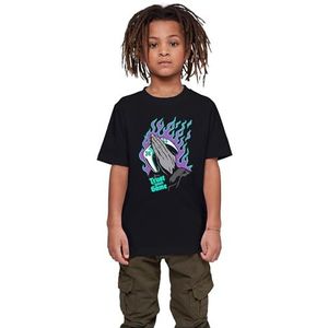 Mister Tee Kinderen T-shirt Kids Trust Your Game Tee, print T-shirt voor jongens, katoen, maten 110/116-158/164, zwart, 158