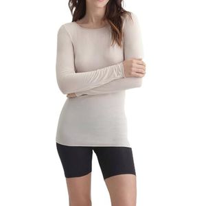 DIM Femme - T-Shirt - Beige - Cachemire - Manches Lang