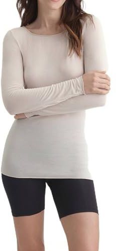 DIM Femme - T-Shirt - Beige - Cachemire - Manches Lang