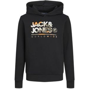 JACK & JONES Boy capuchontrui met logo mini, zwart, 104
