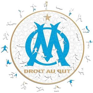 Iconic Puzzles, Marseille Logo, 100% milieuvriendelijke houten puzzel met officiële rechtvaardigheid, maat L, 500 stukjes