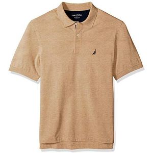Nautica Klassiek poloshirt voor heren met korte mouwen, Coastal Camel Heather, S