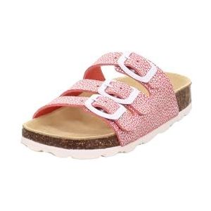 Superfit - Meisjespantoffels - Roze Wit - Leer - Antislipzool